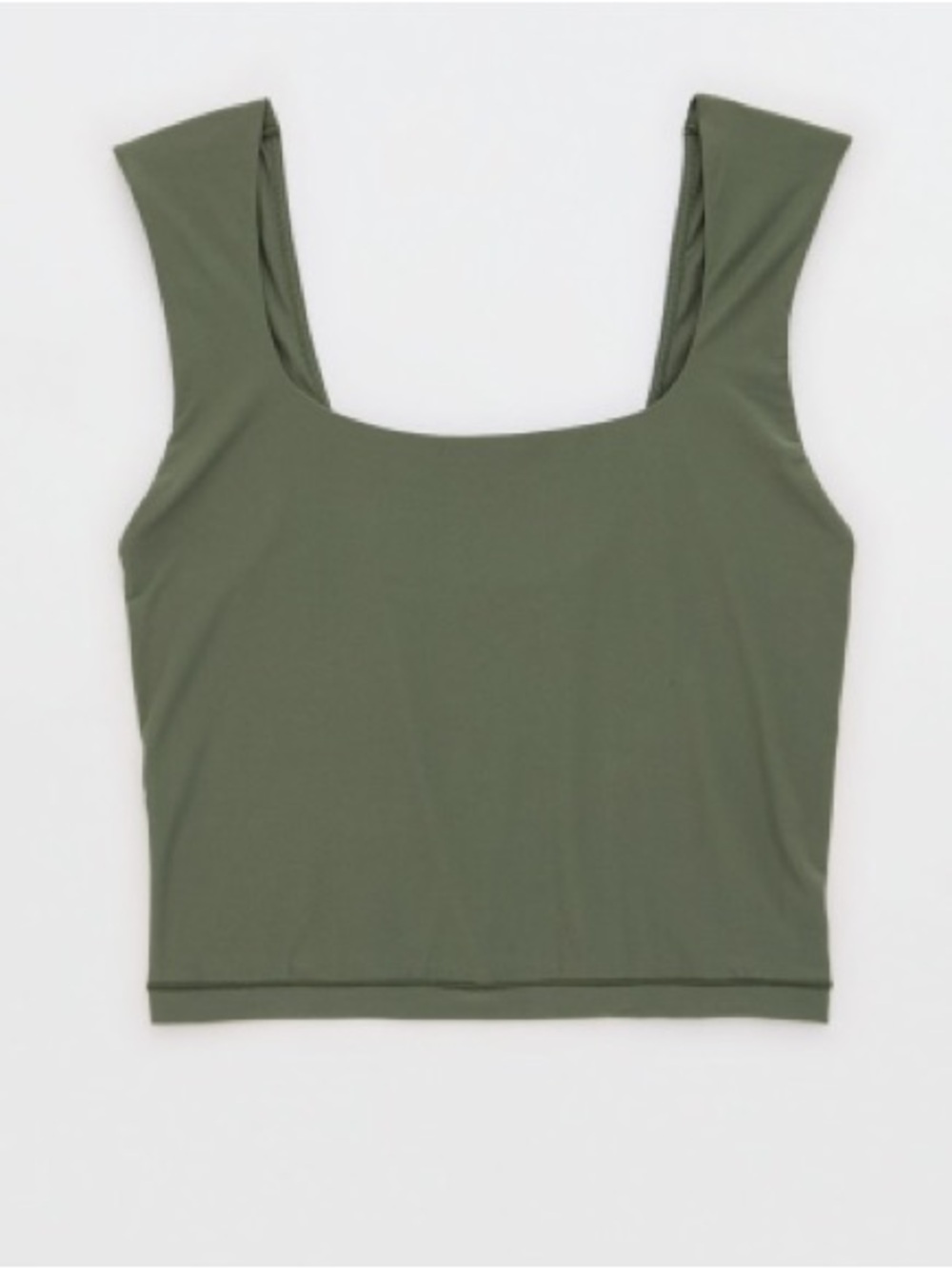aerie Smoothez Olive Square-Neck Crop Tank